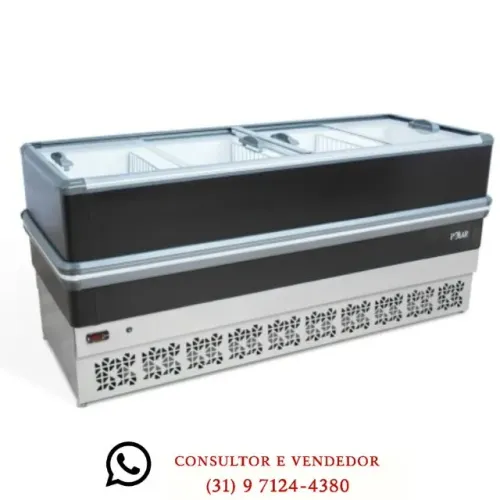 Ilha de Congelados Polar 220v Vidro Reto