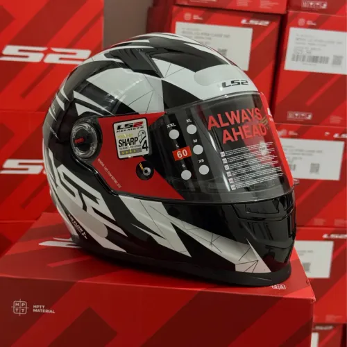 Capacete ls2 draze preto e branco 