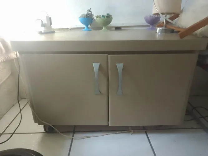 Armário multiuso com rodinhas e 2 portas 