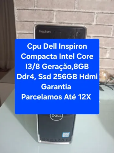 Cpu Dell Compacta Intel Core I3 8 Geração, 8GB Ddr4/Ssd 256GB - Garantia.