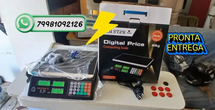 Balança digital 40kg completa pronta entrega LU STAR,