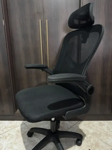 Cadeira De Escritório Giratória Homenow Columbus Presidente Preta Com Tela Mesh Preto