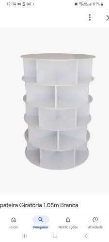 Sapateira giratoria branca para 30 pares, ótimo estado