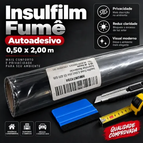 Insulfilm película automotiva e residencial 50cm x 2m