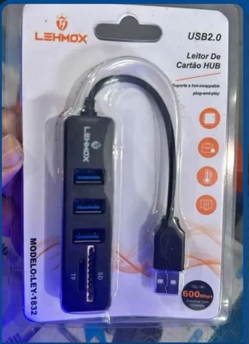hub com cartão de memória e USB 5 em 1
