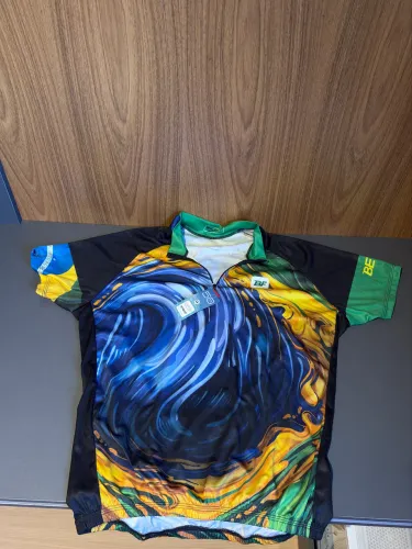Camisa Ciclismo Be Fast Masculina Estampa Brasil MTB Speed Manga Curta