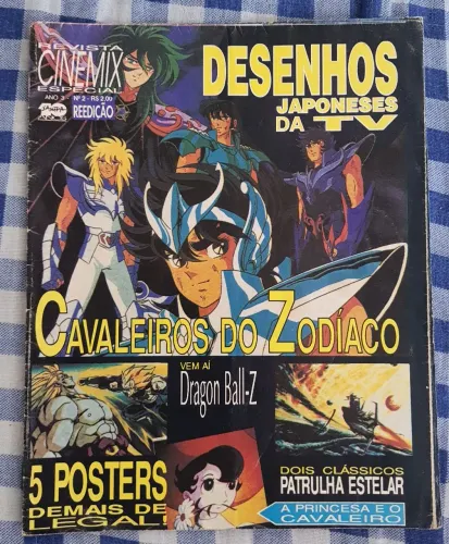 Revista Cinemix Especial - Cavaleiros do Zodíaco -Desenhos Japoneses +5 Pôsteres(anos 90)