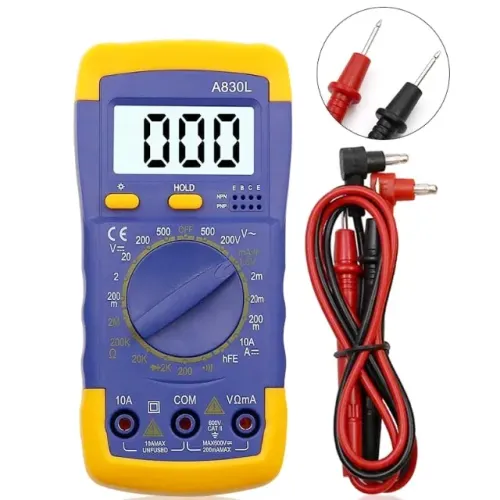 Multímetro Digital LCD Portátil Tensão Multi Teste AC DC A830L - Amperímetro Voltímetro