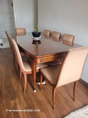 Conjunto de mesa de jantar madeira maciça