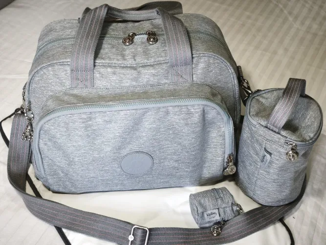 Bolsa Maternidade Kipling Camama Jeans Claro