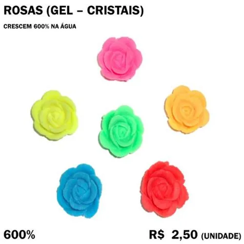 4 Flores em Gel - Cresce 600% na Água