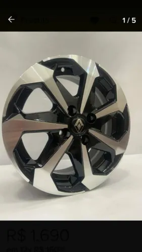 Roda aro 15 Krmai tarantula Preta com diamantado Renault Sandero 4x100 jogo