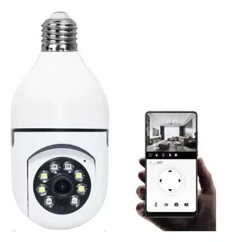Camera Lampada De Seguranca Wifi Giratória 360 Mini Espiã Ip<br><br>
