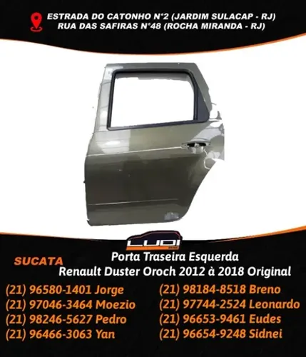 Porta Traseira Esquerda Renault Duster Oroch 2012 à 2018 Original
