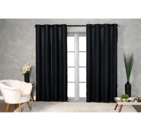 Cortina blackout dupla PVC + tecido voil