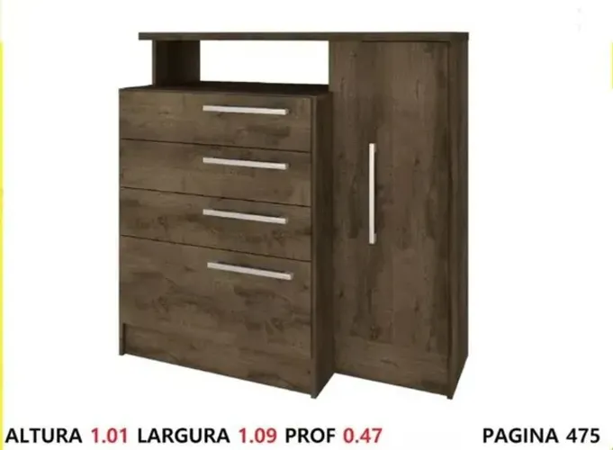 Comoda albatroz gavetas 1 porta