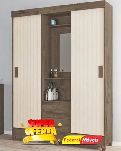 Guarda Roupa 2 Portas de Correr 2 Gavetas Super Lindo Fazemos Entrega