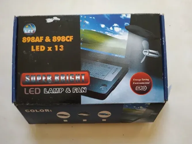 Luminária com ventilador para notebook
