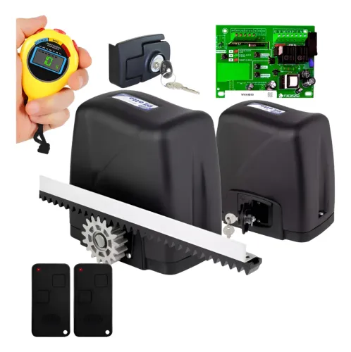 Kit 1 Motor Rossi Dz Atto Turbo 3m Crem 2 Control P/ Portão 