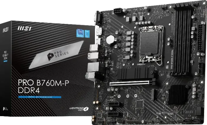 Placa Mãe MSI PRO B760 M-P DDR4, Intel LGA 1700, 12, 13, 14 Geração, Nova, Lacrada 