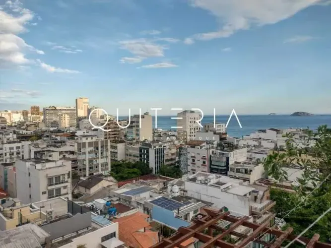Cobertura à venda no Leblon indevassada vista mar 4 quartos 2 suítes 1 vaga