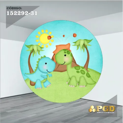 Painel redondo dino baby