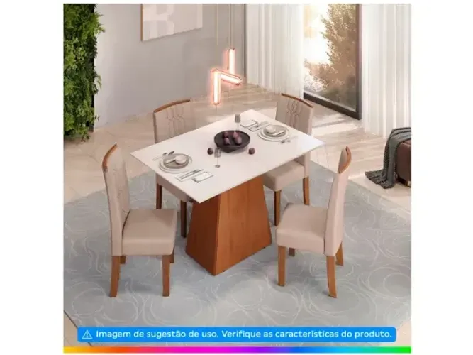 Mesa De Jantar Com 4 Cadeiras