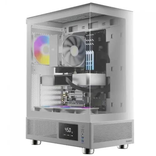 Gabinete Gamer Gamdias Atlas E1 White Com Display Digital *Com 3 Fans ARGB* - WZetta