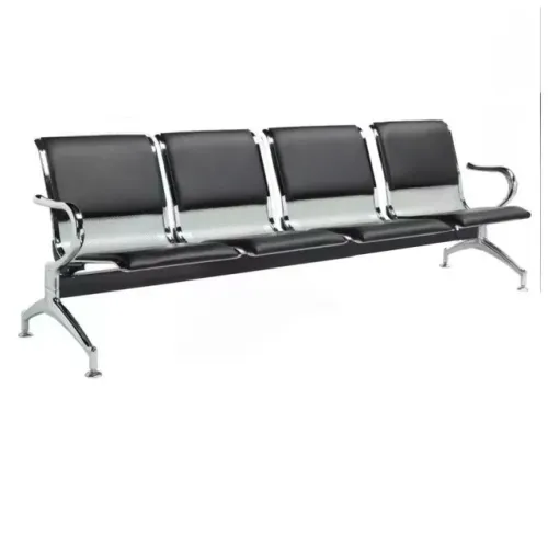 Longarina Aeroporto Estofada 4 Lugares Cor Cromada Conforto Durável Modelo 33112