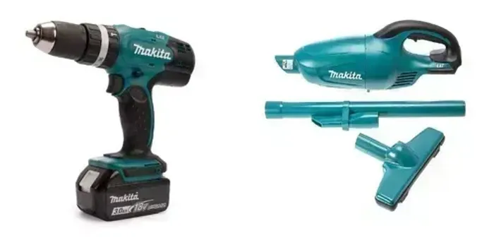 Parafusadeira Dhp453 + Aspirador Dcl180 Makita 18v Bat 3ah