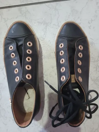 Tênis Feminino Casual Plataforma Coca-Cola Preto/Cobre<br>