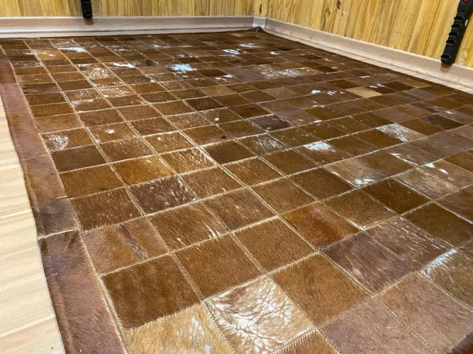 Tapete de Couro Patchwork 2,5x1,9metros  - Elegância e Sofisticação