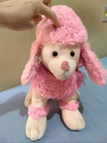 Pelúcia cachorrinho poodle rosa