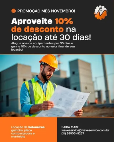 locação de equipamentos