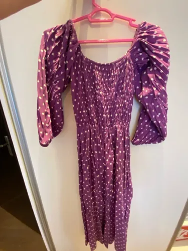 Vestido Midi Poá Roxo