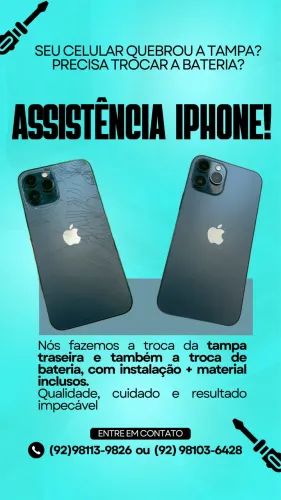 ASSISTENCIA IPHONE- TROCA DE TAMPA E BATERIAS!!