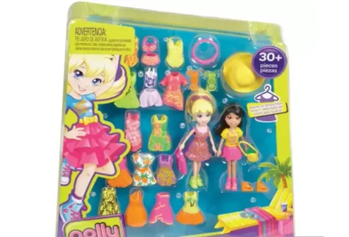 Polly Pocket Férias Tropicais - Polly + Amiga + Roupinhas.