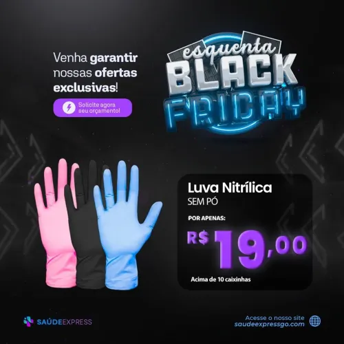 Luva nitrilica Black Friday
