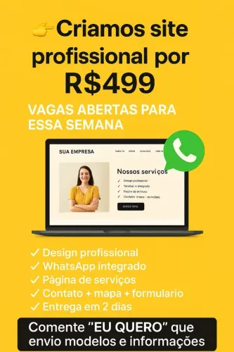 Seu Site em 2 Dias + Hospedagem Grátis por 1 ano 