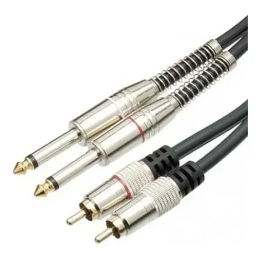 CABO 2 RCA 2 P10 MONO DOURADO 5,5MM 8.1.63<br>