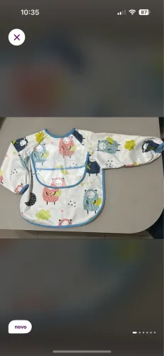 Kit com dois babadores comprido e curto