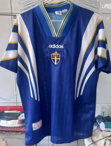 Camisa Suécia Adidas 1996 Azul Frete Gratis