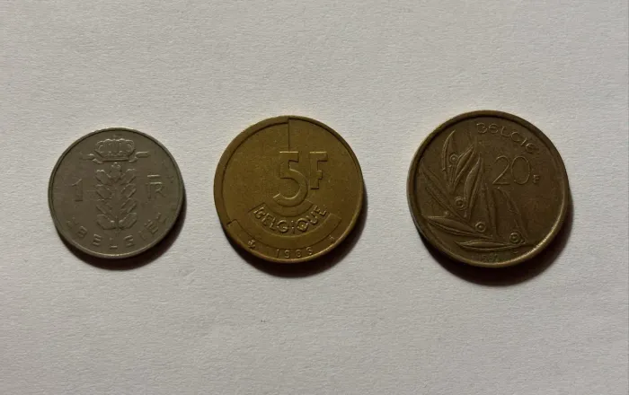 Três Moedas de Franco Belga - Moedas Bélgica
