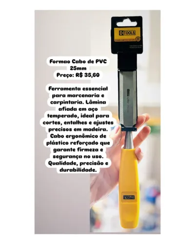Dtools Formão Cabo De Pvc 25mm