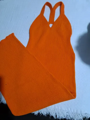 Vestido laranja tm unico