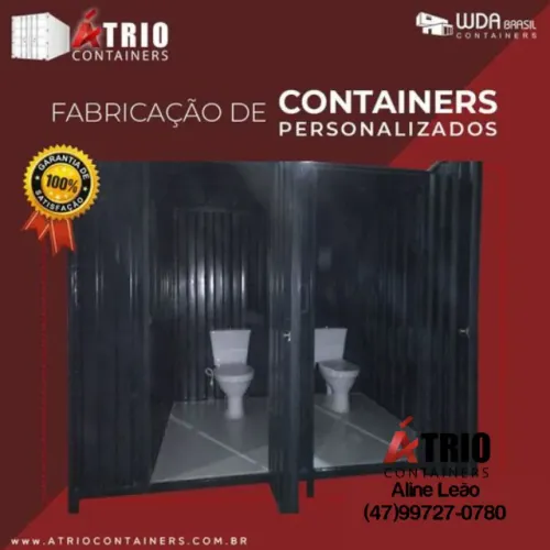 Container Módulo Banheiro Galvanizado Estrutura Tubular de Metalon