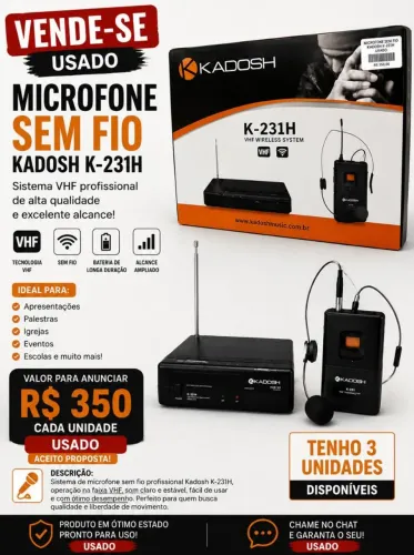 Microfone sem fio com lapela 