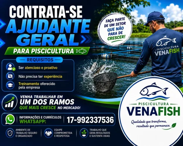 Ajudante geral para piscicultura 