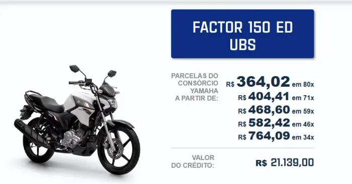 Consorcio Yamaha , você sonha Yamaha realiza .