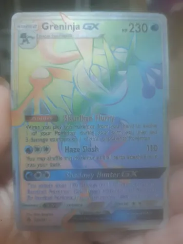Carta pokemon. ( Greninja GX ) Rara.